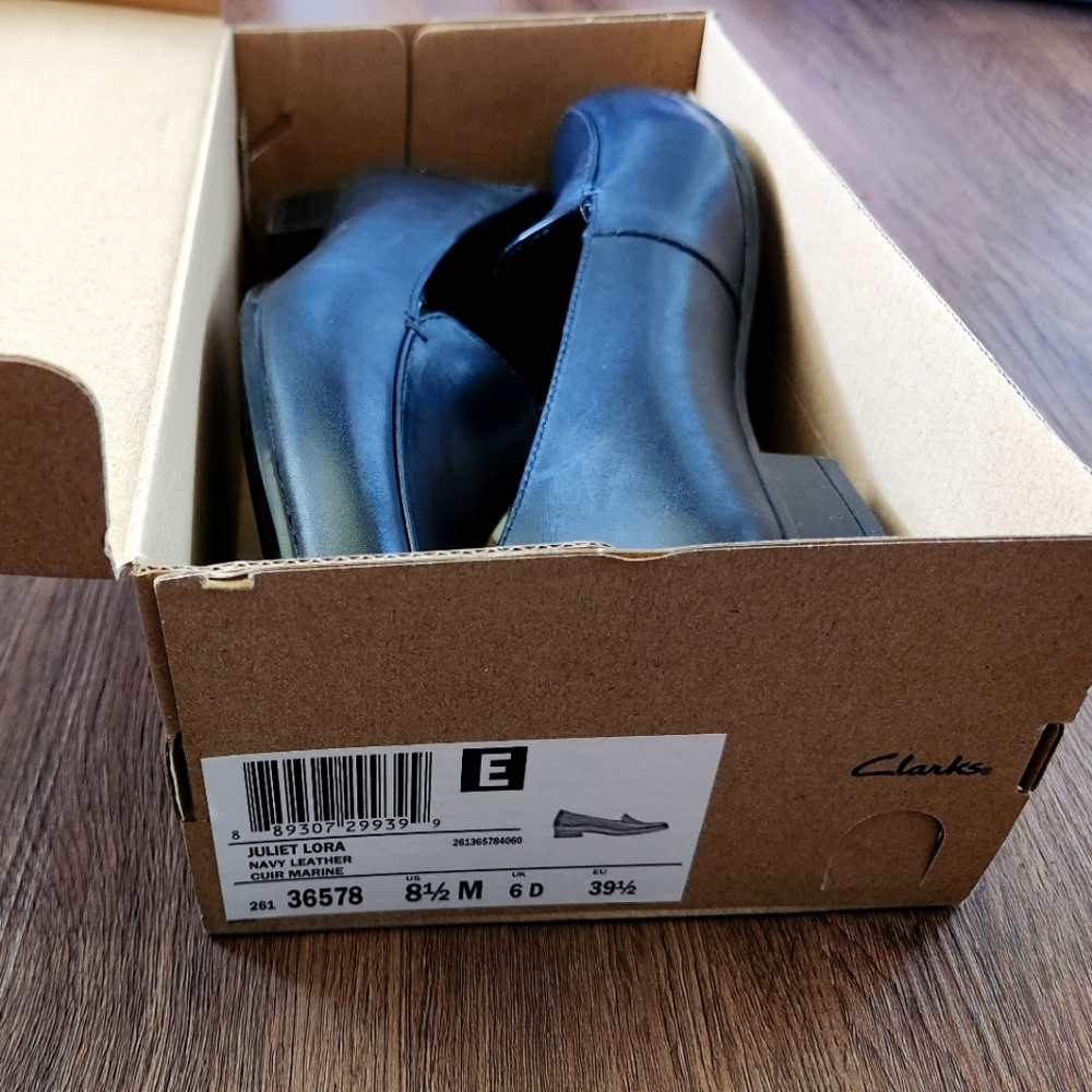 Clack Navy Loafers, W 8.5